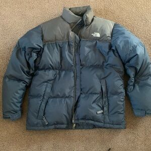 The North Face Blue and Gray Kids Puffer Jacket